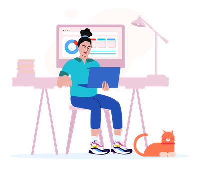 Girl working
